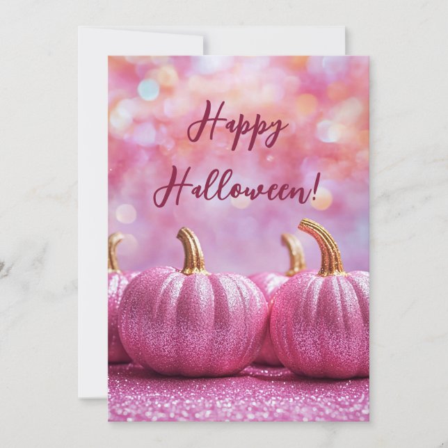 Cartão de Boas Festas de Halloween com Abóboras Ro (Frente)