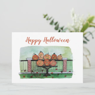 Cartão de Boas Festas de Halloween com Impressão d