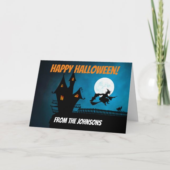 Cartão de Boas Festas de Halloween com Interior em (Frente)