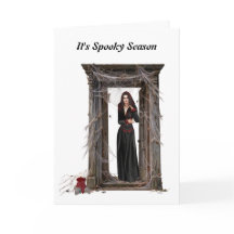 Cartão de Boas Festas de Halloween da Senhora Aran
