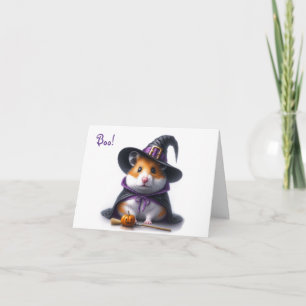 Cartão de Boas Festas de Halloween de Hamster Fofo