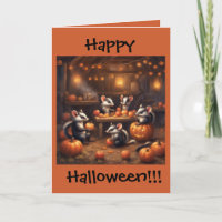 Cartão de Boas Festas de Halloween do Gambá Bebê