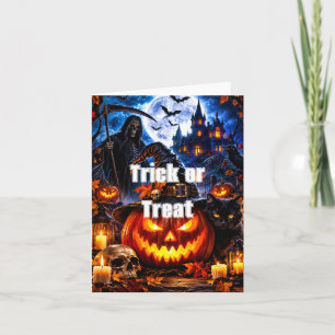 Cartão de Boas Festas de Halloween Dobrado