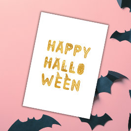 Cartão de Boas Festas de Halloween Dourado