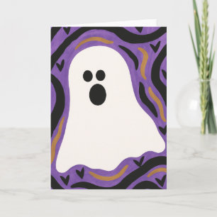 Cartão de Boas Festas de Halloween Fantasma em Bra