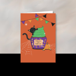 Cartão de Boas Festas de Halloween Laranja para Cr