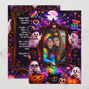 🎃🌈 Cartão de Boas Festas de Halloween LGBT com F