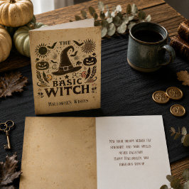 Cartão de Boas Festas de Halloween Vintage Witchco