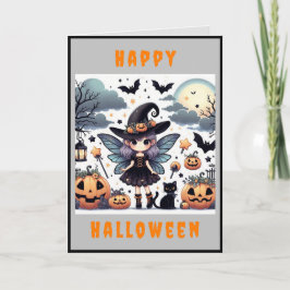 Cartão de Boas Festas de Halloween Witchy & Cute (