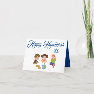 Cartão de Boas Festas de Hanukkah Brincando com Dr