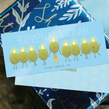 Cartão de Boas Festas de Hanukkah de Azeitonas | C