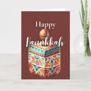 Cartão de Boas Festas de Hanukkah - Pião