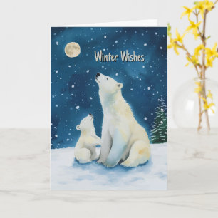Cartão de Boas Festas de Inverno no Ártico