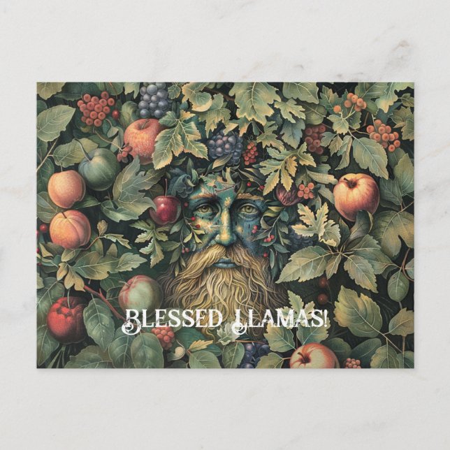 Cartão de Boas Festas de Lammas do Homem Verde (Frente)