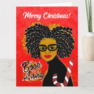 Cartão de Boas Festas de Natal Boss Lady Candy Can