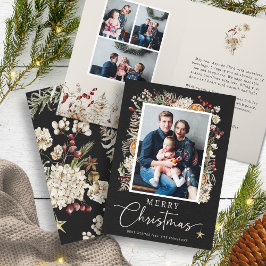 Cartão de Boas Festas de Natal Botânico Boho