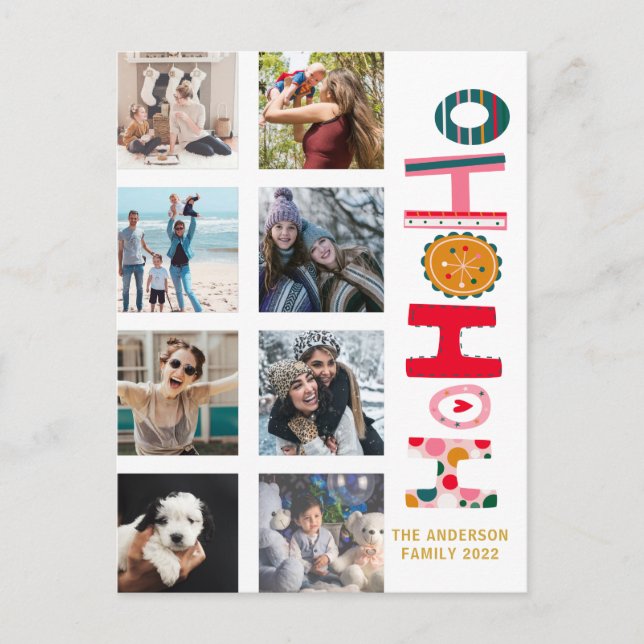 Cartão de Boas Festas de Natal Colorido Moderno co (Frente)