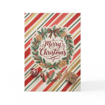 Cartão de Boas Festas de Natal com Coroa de Listra