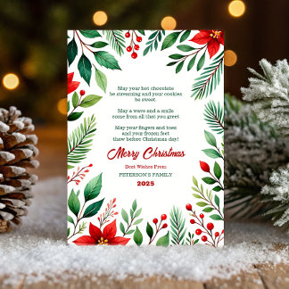 Cartão de Boas Festas de Natal com Poinsettia em A