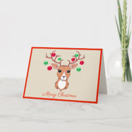 Cartão de Boas Festas de Natal com Veado Elegante