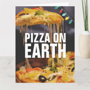 Cartão de Boas Festas de Natal Divertido de PIZZA