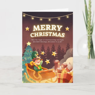 Cartão de Boas Festas de Natal Dobrável Infantil