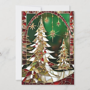 Cartão de Boas Festas de Natal em Mosaico de Vidro