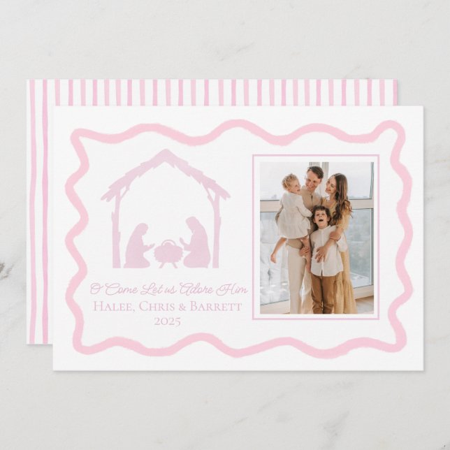 Cartão de Boas Festas de Natal, Foto de Família da (Frente/Verso)