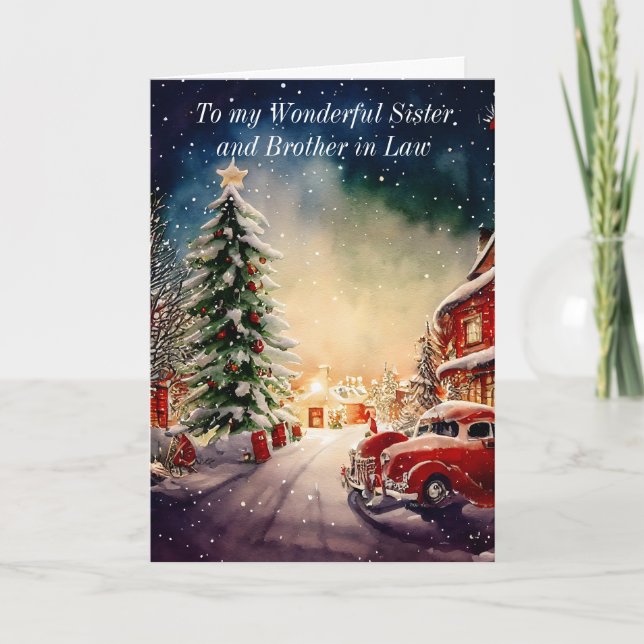 Cartão de Boas Festas de Natal para Irmã e Cunhado (Frente)