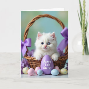 Cartão de Boas Festas de Páscoa de Gatinho Fofinho