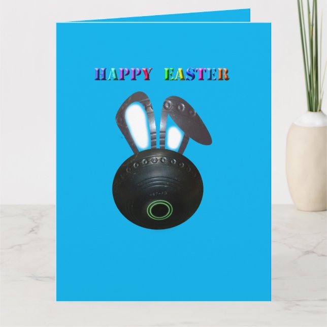 Cartão de Boas Festas de Páscoa do Coelho da Grama (Frente)