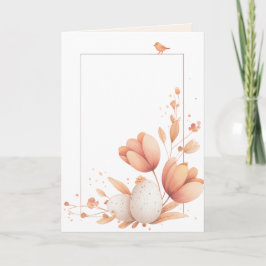 Cartão de Boas Festas de Páscoa Floral Frente Bran