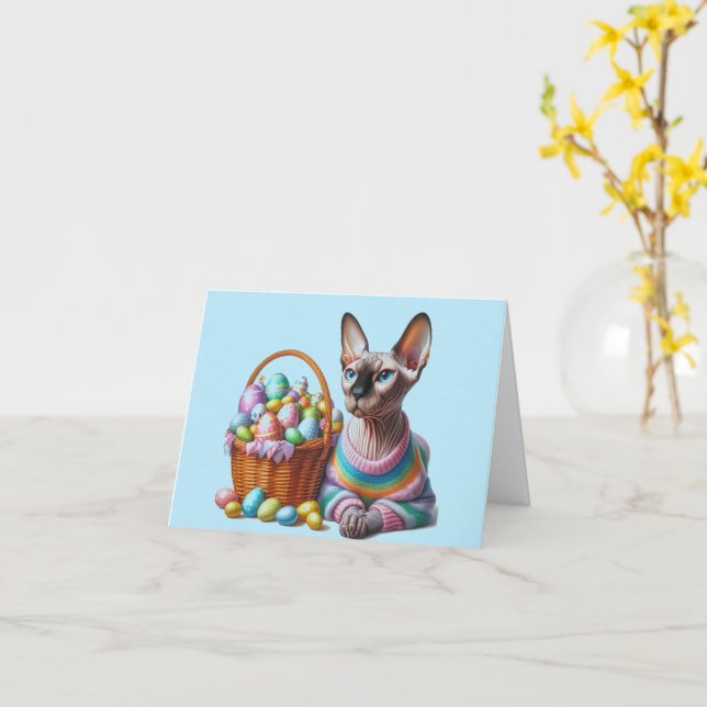 Cartão de Boas Festas de Páscoa Sphynx para Downlo (Flor Amarela)