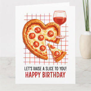 Cartão de Boas Festas de Pizza de Aniversário: Cel