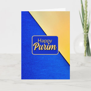 Cartão de Boas Festas de Purim - Geométrico Azul D