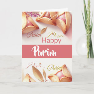 Cartão de Boas Festas de Purim - Hamantaschen Rosa
