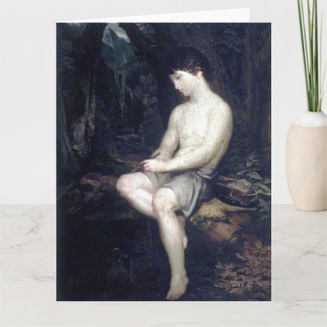 Cartão de Boas Festas de Rapaz Pastor Italiano em  (Frente)