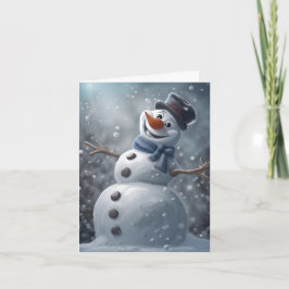 Cartão de Boas Festas do Boneco de Neve Dobrado