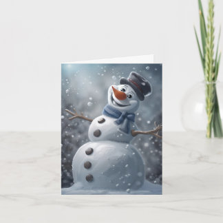 Cartão de Boas Festas do Boneco de Neve Dobrado