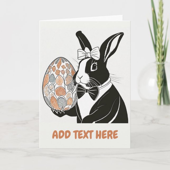 Cartão de Boas Festas do Coelho de Páscoa (Frente)