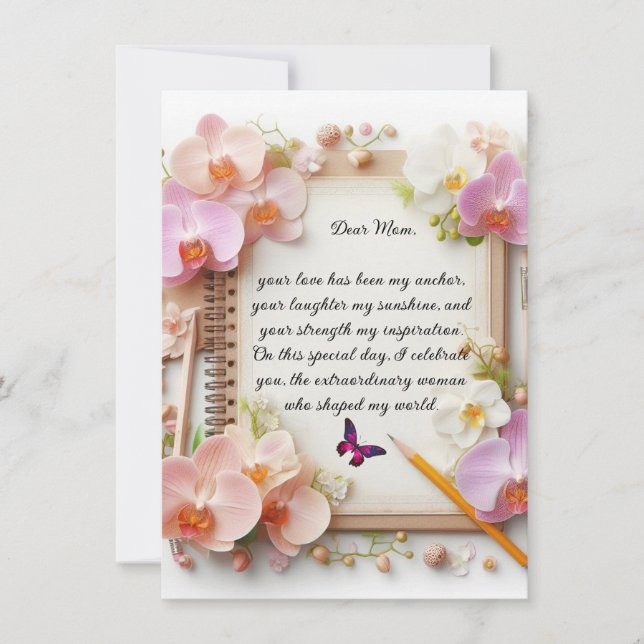 Cartão de Boas Festas do Dia das Mães (Frente)