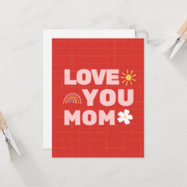 Cartão de Boas Festas do Dia das Mães 'Amo Você Mã