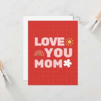 Cartão de Boas Festas do Dia das Mães 'Amo Você Mã