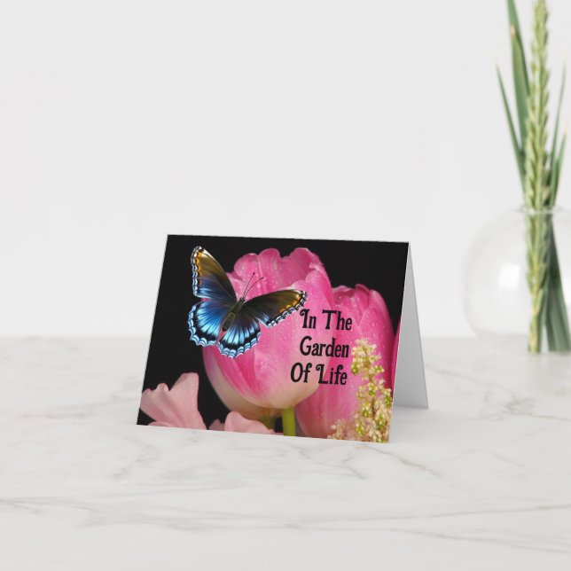 Cartão de Boas Festas do Dia das Mães Borboleta Az (Frente)