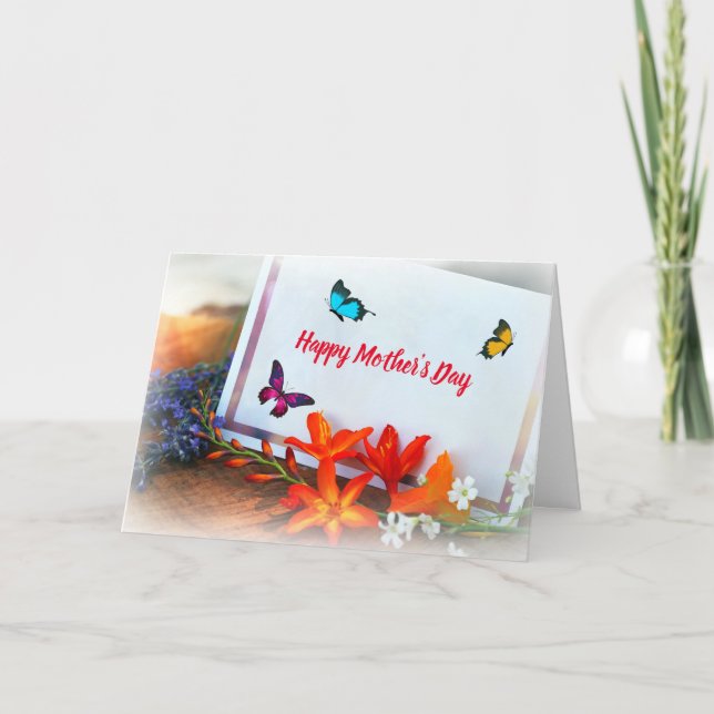 Cartão de Boas Festas do Dia das Mães Dobrado Feli (Frente)