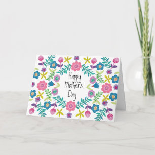 Cartão de Boas Festas do Dia das Mães Floral Fofo