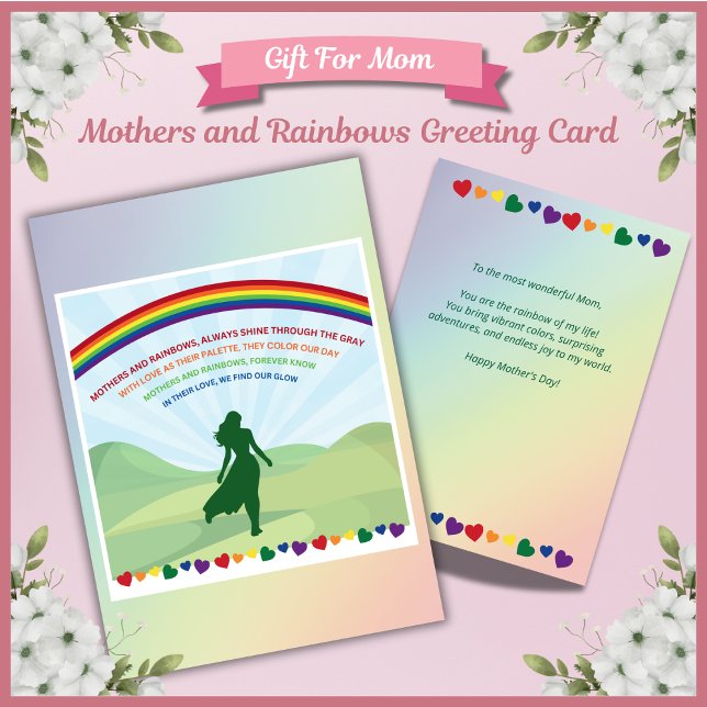 Cartão de Boas Festas do Dia das Mães Mães e Arco- (Mothers and Rainbows Mother's Day Greeting Card)