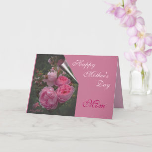 Cartão de Boas Festas do Dia das Mães Rosa Pink