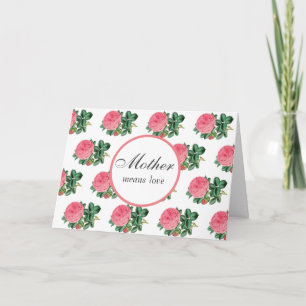 Cartão de Boas Festas do Dia das Mães Rosa Rosa
