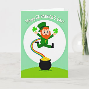 Cartão de Boas Festas do Dia do Leprechaun Sortudo